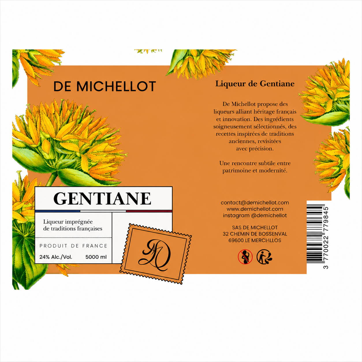 Liqueur de Gentiane BIB 5L 24% DE MICHELLOT